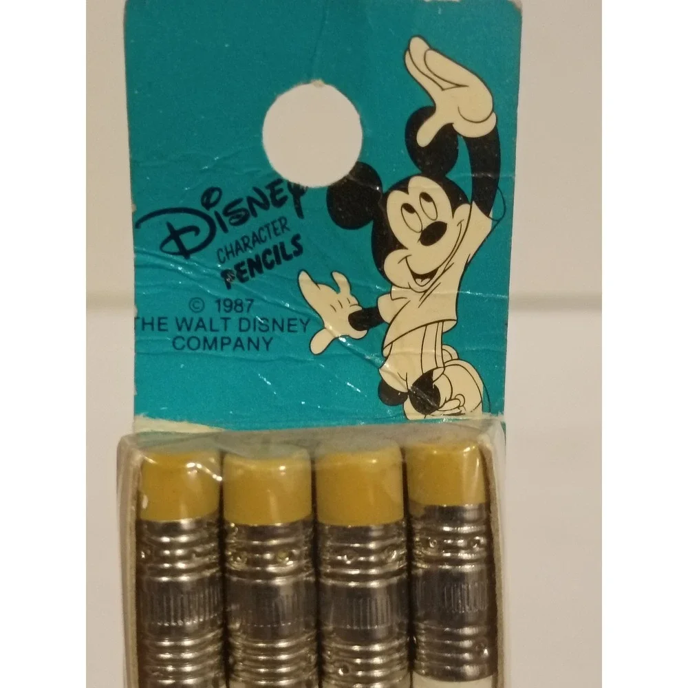 Vintage 1987 Disney Character Pencils 4 Pack Mickey Minnie Donald Empire Pencil